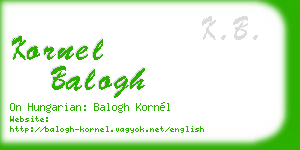 kornel balogh business card