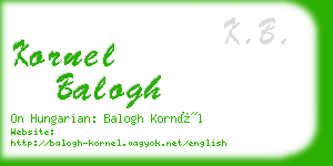 kornel balogh business card